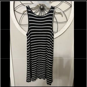 Black and white striped dress